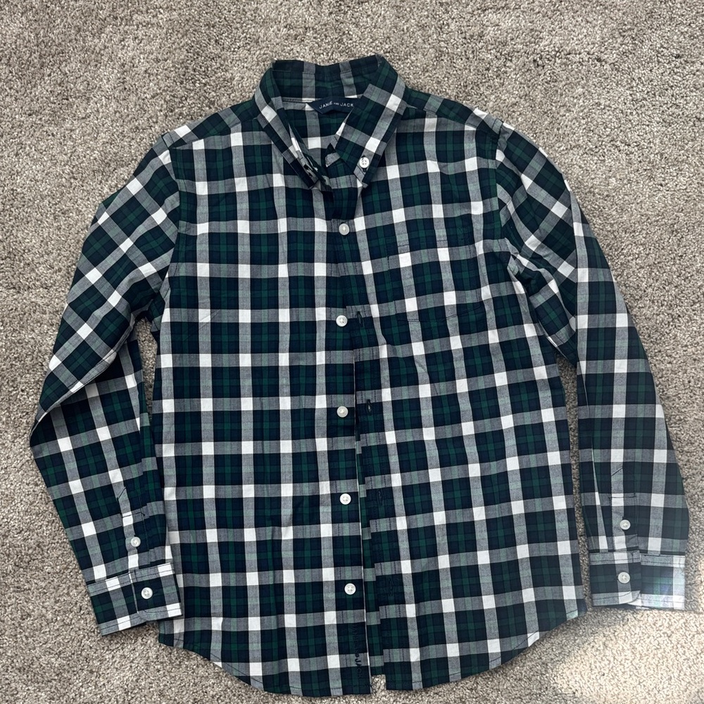 Boys Janie and Jack plaid button down shirt.